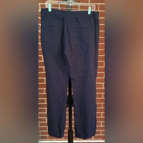 Joie Navy Linen Wide Leg Drawstring Pants 💙 Quiet Luxury, Casual, Vacation, Chic - Picture 3 of 7